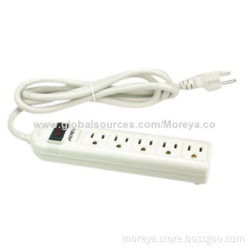 American Standard Power Strip with 5 Socket Outlets, PC + ABS Casing, Extension Cord